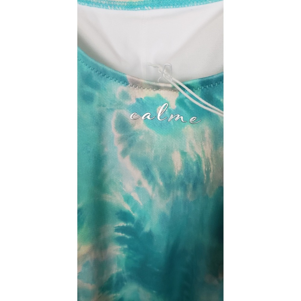 Johnny Was Calme Tie Dye One Piece Swimsuit Turquoise Blue S Beach Resort Summer - Picture 5 of 10